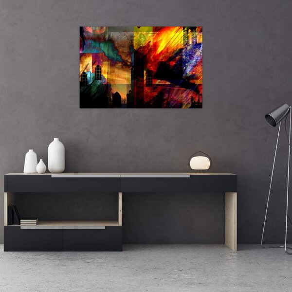 Obraz - Farebná abstrakcia mesta (90x60 cm)