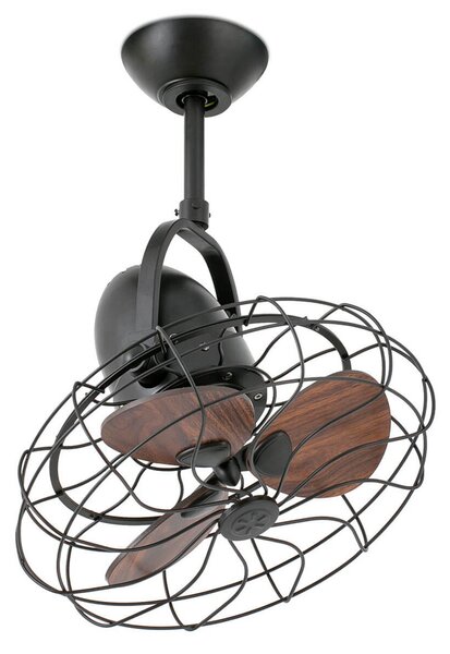 Ventilátor Keiki, Ø 43 cm, na stenu a strop, tmavohnedý – Faro FARO BARCELONA, Keiki, Čierna, Obývacia izba, Kov, Vintage