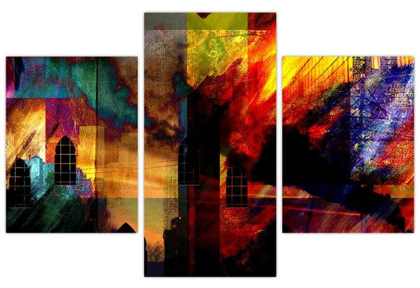 Obraz - Farebná abstrakcia mesta (90x60 cm)