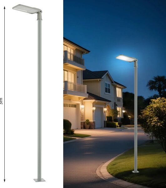 Brilagi-LED Vonkajšia lampa so stĺpom a 3 m káblom URBANLIGHT LED/200W/230V sivá IP65