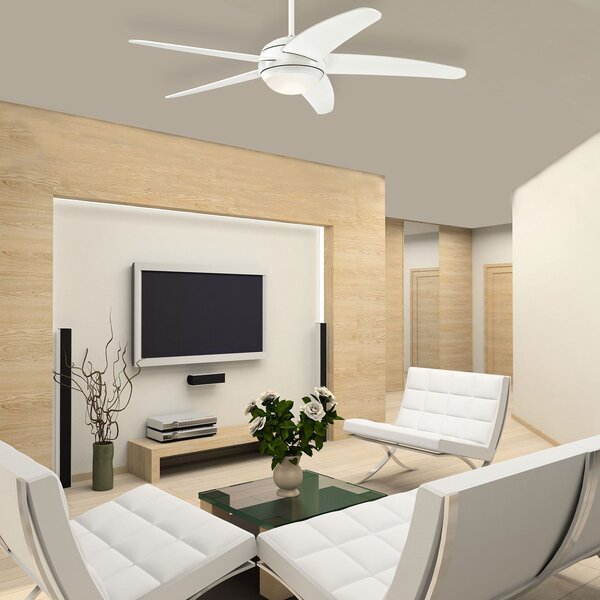 Stropný ventilátor s LED osvetlením Bendan, biely, tichý – Westinghouse Westinghouse, Bendan, stmievateľné, Biela, Obývacia izba, Drevo, Moderný