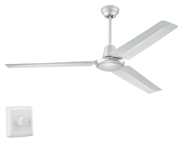 Stropný ventilátor Industrial, strieborný, tichý, 142 cm, Westinghouse Westinghouse, Industrial, Sivá, Obývacia izba, Kov, Moderný