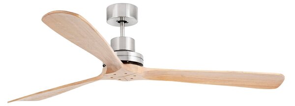 Stropný ventilátor Lantau XL, Ø 168 cm, matný nikl/borovica FARO BARCELONA, Lantau XL, Sivá, Obývacia izba, Kov