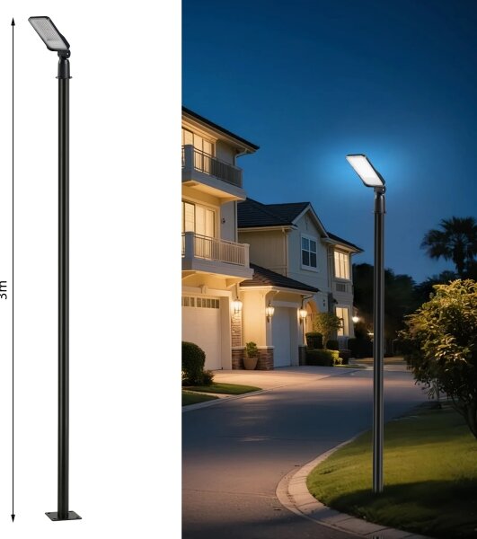 Brilagi -LED Vonkajšie svietidlo so stĺpom a káblom 3 m URBANLIGHT LED/50W/230V čierna IP65