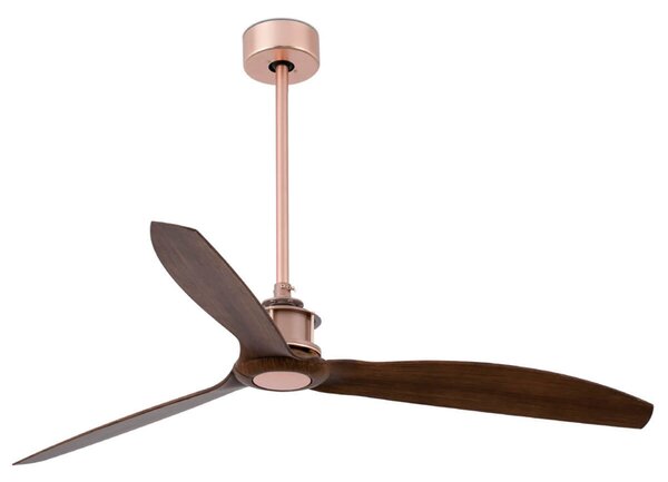 Stropný ventilátor Just Fan, Ø 128 cm, meď/orech FARO BARCELONA, Just Fan, Drevo, Obývacia izba, Plast, Moderný