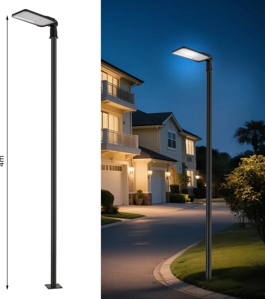 Brilagi-LED Vonkajšia lampa so stĺpom a 4 m káblom URBANLIGHT LED/200W/230V čierna IP65