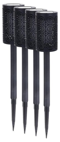 Sada 4x LED solárna lampa DECOR LED/1,2V 150 mAh 3000K 39 cm IP44 čierna
