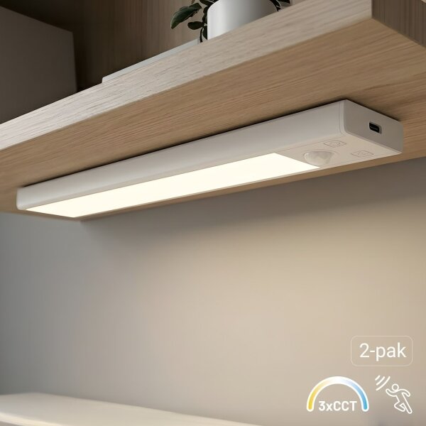 SADA 2x nabíjateľné LED osvetlenie nábytku so senzorom VIRO LED/1 W/800 mAh/20 cm/CCT biela