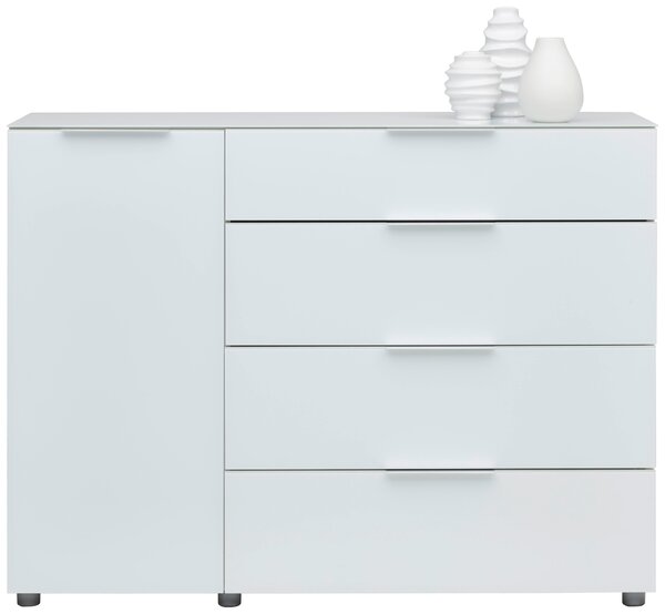 ŠIROKÁ KOMODA, biela s vysokým leskom, 135/99/40 cm Voleo - Obývacie zostavy