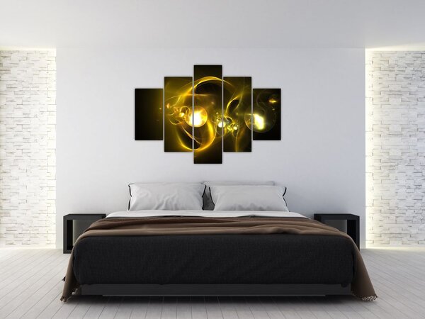 Abstraktný obraz žltých gulí (150x105 cm)