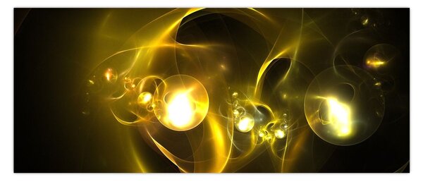 Abstraktný obraz žltých gulí (120x50 cm)