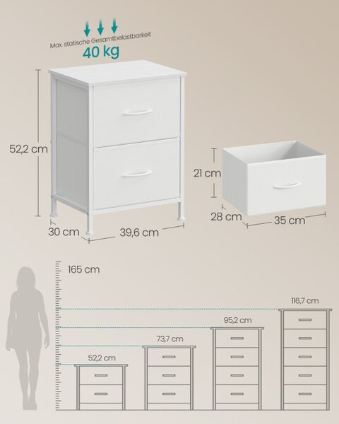 Set dvoch nočných stolíkov LGS112WH01 (2 ks)