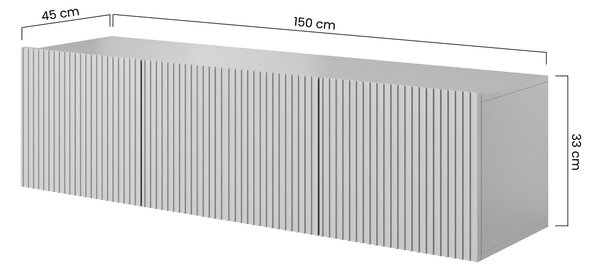 Závesný TV stolík Nicole 150 cm - čierny mat