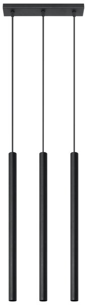Závesné svietidlo Pastelo, 3x čierne kovové tienidlo