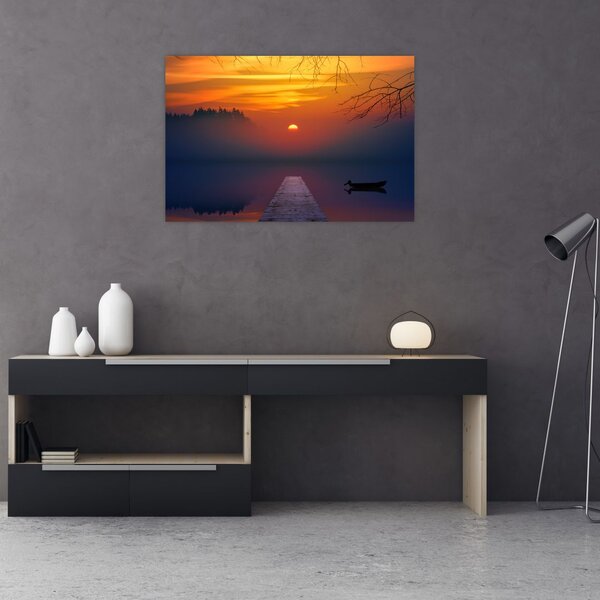 Obraz mostu pri západe slnka (90x60 cm)
