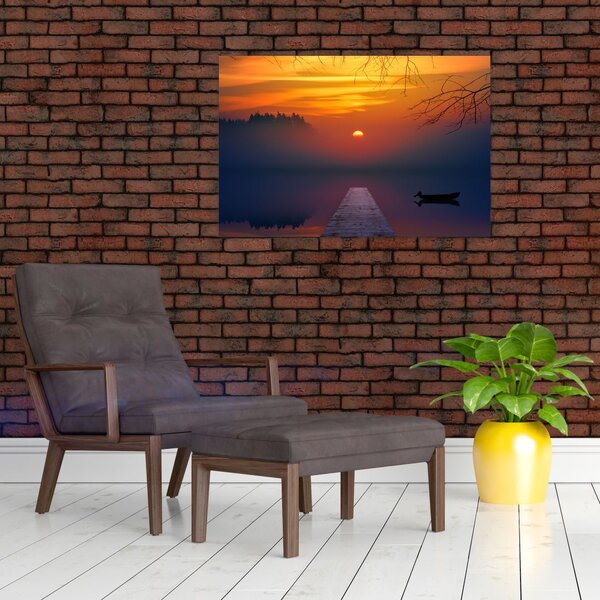 Obraz mostu pri západe slnka (90x60 cm)