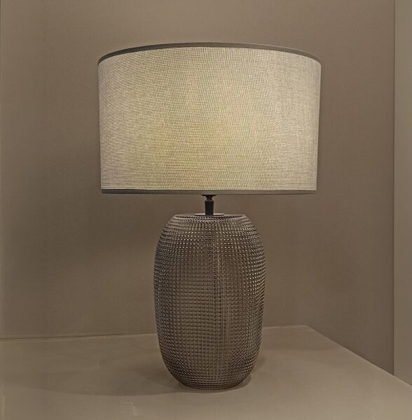 Stolná lampa JENIFER 1xE27/40W/230V sivá/dymová