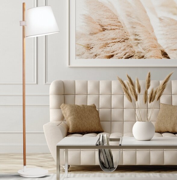 Stojacia lampa VIANA 1xE27/60W/230V biela/hnedá