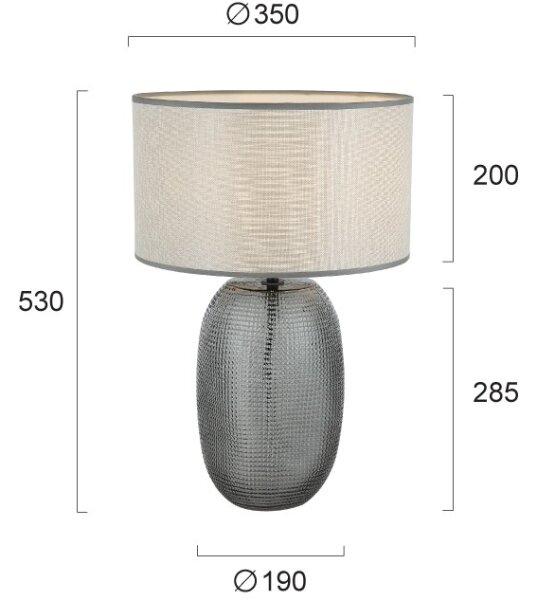 Stolná lampa JENIFER 1xE27/40W/230V sivá/dymová