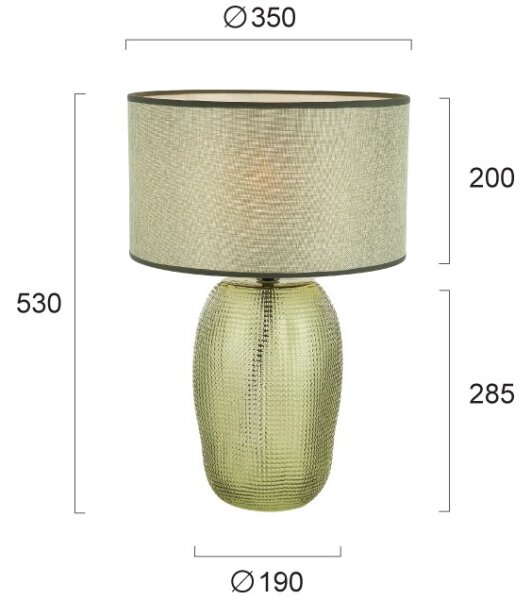 Stolná lampa JENIFER 1xE27/40W/230V zelená