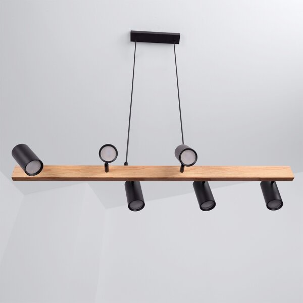 Brilagi - LED RGBW Stmievateľný luster na lanku SELE 6xGU10/6,5W/230V čierna/dub