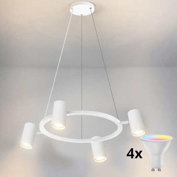 Brilagi - LED RGBW Stmievateľný luster na lanku SELE 4xGU10/6,5W/230V biela