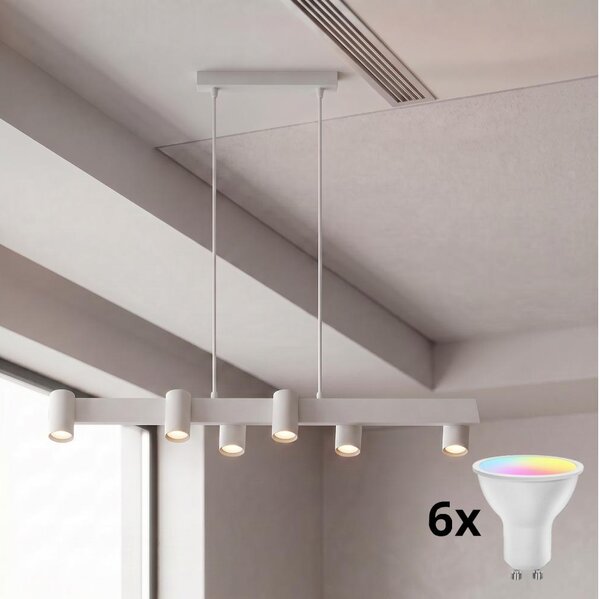 Brilagi - LED RGBW Stmievateľný luster na lanku SELE 6xGU10/6,5W/230V biela