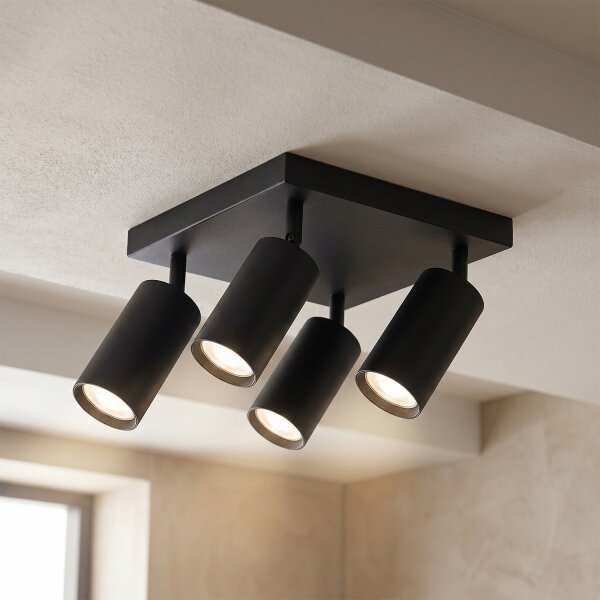 Brilagi - LED RGBW stmievateľné bodové svietidlo SELE SQUARE 4xGU10/6,5W/230V čierne