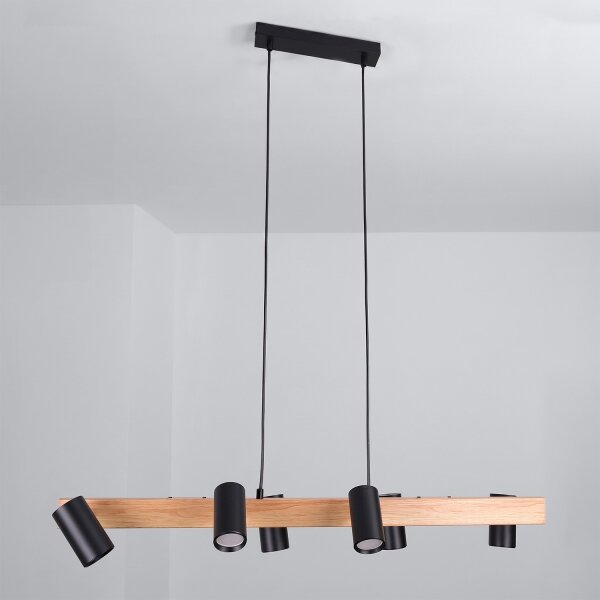 Brilagi - LED RGBW Stmievateľný luster na lanku SELE 6xGU10/6,5W/230V čierna/dub