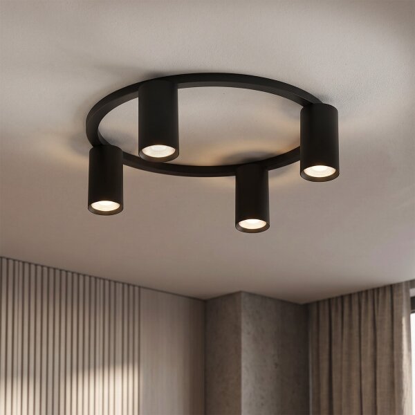 Brilagi - LED RGBW stmievateľné stropné svietidlo SELE 4xGU10/6,5W/230V čierna