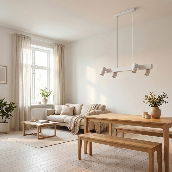 Brilagi - LED RGBW Stmievateľný zavesný luster na lankách SELE 4xGU10/6,5W/230V biela