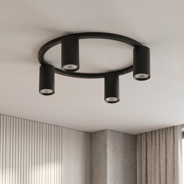 Brilagi - LED RGBW stmievateľné stropné svietidlo SELE 4xGU10/6,5W/230V čierna