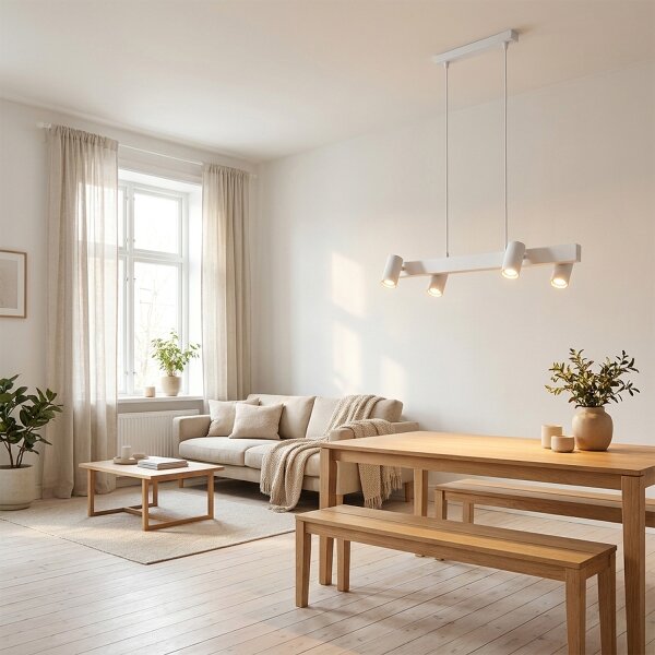 Brilagi - LED RGBW Stmievateľný zavesný luster na lankách SELE 4xGU10/6,5W/230V biela