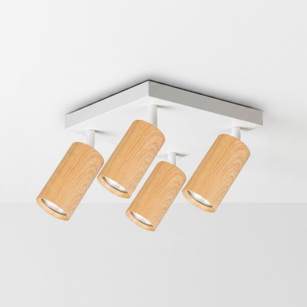 Brilagi - LED RGBW stmievateľné bodové svietidlo SELE SQUARE 4xGU10/6,5W/230V biela/dub