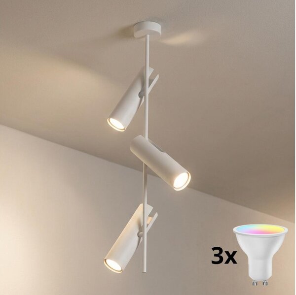 Brilagi - LED RGBW Stmievateľný luster na tyči BRANCH 3xGU10/6,5W/230V biela