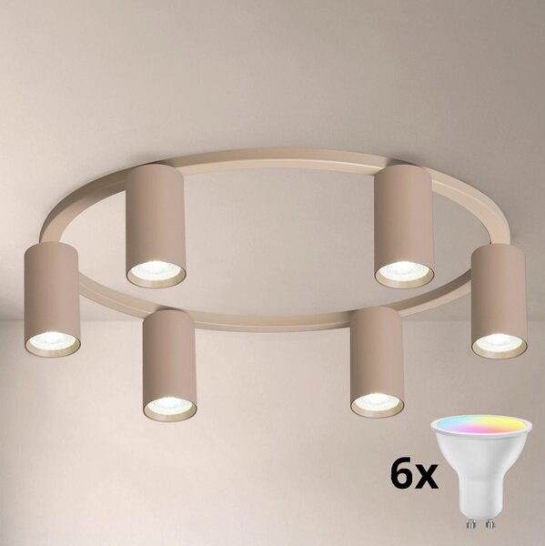 Brilagi - LED RGBW stmievateľné stropné svietidlo SELE 6xGU10/6,5W/230V béžové