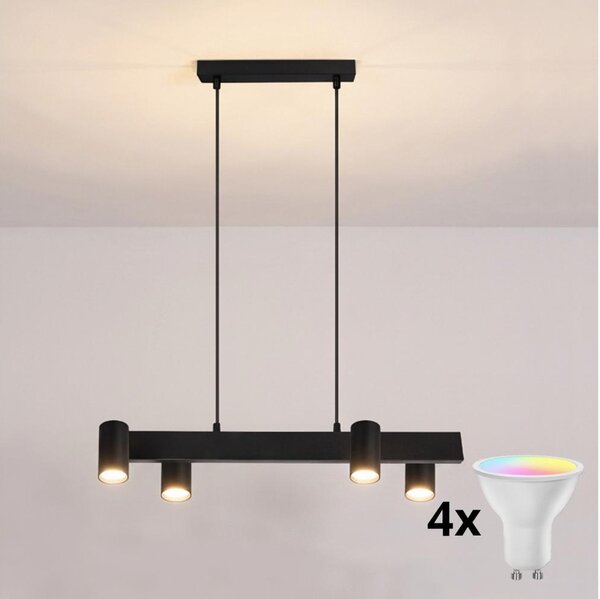 Brilagi - LED RGBW stmievateľný luster na lanku SELE 4xGU10/6,5W/230V čierny