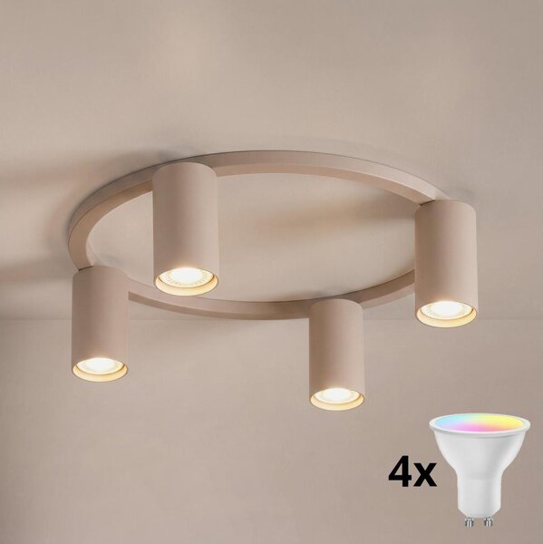 Brilagi - LED RGBW stmievateľné stropné svietidlo SELE 4xGU10/6,5W/230V béžové