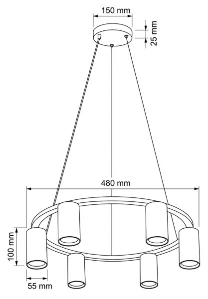 Brilagi - LED RGBW stmievateľný luster na lanku SELE 6xGU10/6,5W/230V biela