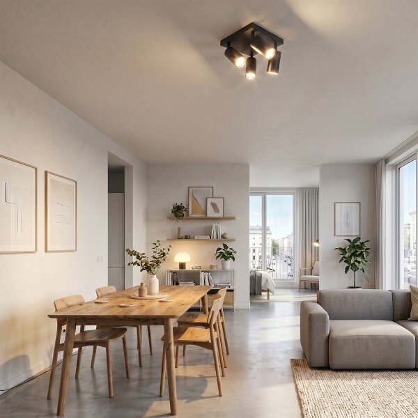 Brilagi - LED RGBW stmievateľné bodové svietidlo SELE SQUARE 4xGU10/6,5W/230V čierna/zlatá