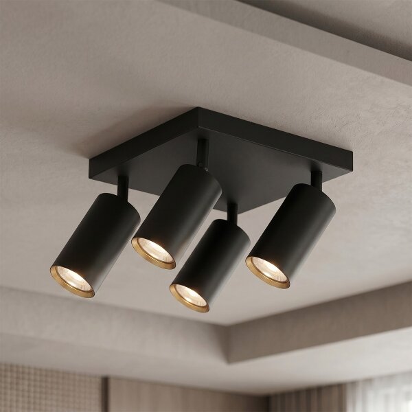 Brilagi - LED RGBW stmievateľné bodové svietidlo SELE SQUARE 4xGU10/6,5W/230V čierna/zlatá