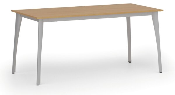 Rokovací kancelársky stôl PRIMO OMEGA, 160x80 cm, sivá podnož, buk