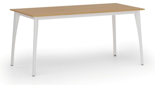 Rokovací kancelársky stôl PRIMO OMEGA, 160x80 cm, biela podnož, buk