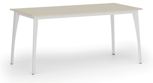 Rokovací kancelársky stôl PRIMO OMEGA, 160x80 cm, biela podnož, breza