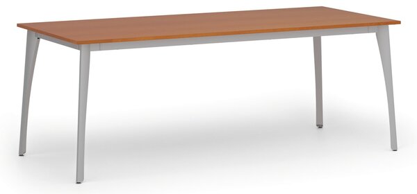 Rokovací kancelársky stôl PRIMO OMEGA, 200x90 cm, sivá podnož, čerešňa