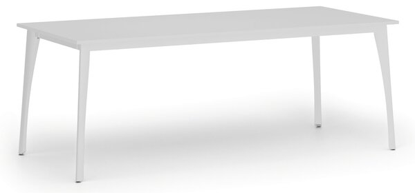 Rokovací kancelársky stôl PRIMO OMEGA, 200x90 cm, biela podnož, biela