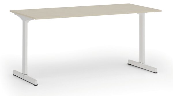 Kancelársky stôl PRIMO BETA, 160x80 cm, biela podnož, breza