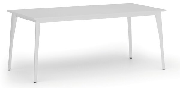 Rokovací stôl PRIMO OMEGA, 1800 x 900 mm, biela podnož, biela