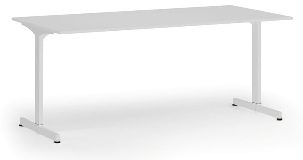 Kancelársky stôl PRIMO BETA, 180x90 cm, biela podnož, biela