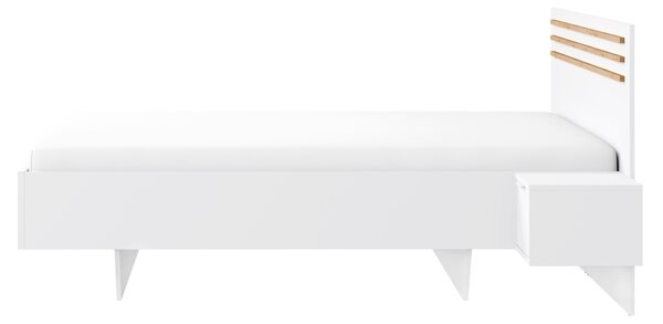 KONDELA Posteľ + 2x nočný stolík, biela/dub artisan, 160x200, FLORENS